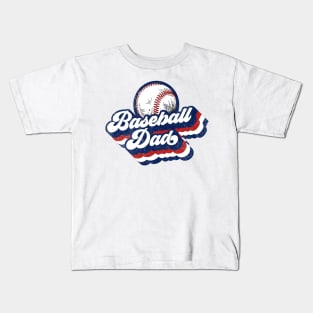 Retro Baseball Dad Red White Blue Kids T-Shirt